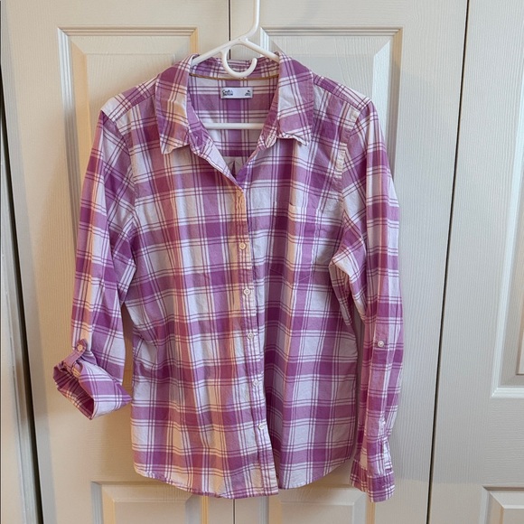 croft & barrow Tops - Pink Plaid Button-Up Shirt